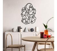 Hanah Home Élégant accessoire mural décoratif en métal, noir, 70 x 50 cm, 100% métal, 1,5 mm d'épaisseur, montage mural facile, parfait pour la décoration d'intérieur moderne