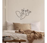 Hanah Home Élégant accessoire mural décoratif en métal, noir, 70 x 52 cm, 100% métal, 1,5 mm d'épaisseur, montage mural facile pour décoration d'intérieur moderne