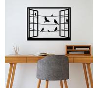 Hanah Home Élégant accessoire mural décoratif en métal, noir, 70 x 53 cm, 100% métal (1,5 mm d'épaisseur), montage mural facile, parfait pour la décoration d'intérieur moderne