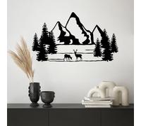 Hanah Home Élégant accessoire mural décoratif noir en métal, 40 x 70 cm, 100% métal, 1,5 mm d'épaisseur, léger et facile à accrocher, parfait pour une décoration moderne