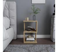 Hanah Home Elegant Oak Nightstand 29,6 x 29,6 x 49,4 cm | 100% mélamine, épaisseur 18 mm | Parfait pour décoration de Style Cabine/Lodge