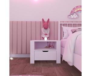 Hanah Home Élégant Stand de Nuit avec tiroir Simple, Blanc Mat, 60 x 45 x 42 cm, 100% mélamine, épaisseur 18 mm, Solution de Rangement élégante et Fonctionnelle