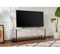 Hanah Home Élégant Support TV, Freesia marbré et Noir, 180 x 50 x 29,5 cm, 100% mélamine, épaisseur 18 mm, élégant et Fonctionnel pour Salons Modernes