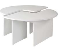 Hanah Home Élégante Table à café, Blanc Naturel, Ø 90 cm x 41 cm, 100% mélamine, épaisseur 18 mm, élégante et Fonctionnelle pour Les espaces de Vie Modernes