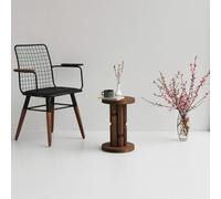 Hanah Home Élégante Table latérale, 27 x 42 x 27 cm, 100% Bois de hêtre et de pin, Finition Marron, Parfaite pour Le Salon et la Chambre, Design élégant et Fonctionnel