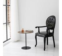 Hanah Home Élégante Table latérale, 50 x 50 x 50 cm, 100% Verre trempé et Cadre en métal, Finition Noire et Bronze, Parfaite pour Les Salons Modernes et Les Bureaux