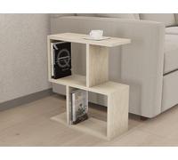Hanah Home Élégante Table latérale, Travertine, 45 x 51,4 x 17 cm, 100% mélamine, épaisseur 18 mm, Design élégant en marbre pour espaces Modernes