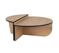 CALICOSY - Lot de 2 tables basses L90 cm - ORION - Chêne et champs noir