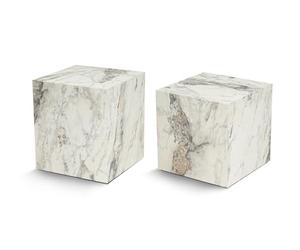 Hanah Home Ensemble de Table latérale, mélamine, Freesia Marble, Taille Unique