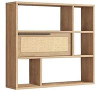 Hanah Home - Etagère murale en aggloméré et effet cannage Only Noyer G