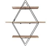 Hanah Home - Etagère murale en bois et métal Prizma Doré G