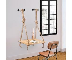 Hanah Home HM-001-SRK, Massif, Bois Noir, Taille Unique