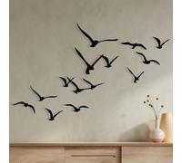 Hanah Home Lot de 11 accessoires muraux décoratifs élégants en métal noir - 100% métal - 1,2 mm d'épaisseur - Motifs d'oiseaux uniques pour décoration d'intérieur moderne