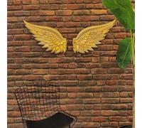 Hanah Home Lot de 2 accessoires muraux décoratifs élégants en métal doré 46 x 50 cm, 100% acier, 1,2 mm d'épaisseur, décoration d'intérieur élégante pour les espaces modernes