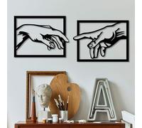 Hanah Home Lot de 2 accessoires muraux décoratifs élégants en métal - Noir - 36 x 49 cm - 100% métal - 1,5 mm d'épaisseur - Parfait pour la décoration d'intérieur moderne et les murs d'accentuation