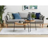 Hanah Home Lot de 2 Tables de Nidification élégantes - Couleur Naturelle - 70 x 70 x 40 cm et 48 x 48 x 50 cm - Durable - 100% MDF avec Pieds en métal - Idéal pour Les espaces de Vie Modernes