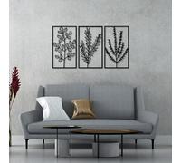 Hanah Home Lot de 3 accessoires muraux décoratifs élégants en métal - 40 x 70 cm - 100% métal - 1,5 mm d'épaisseur - Parfait pour décoration d'intérieur moderne et présentation d'art