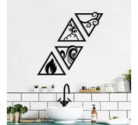 Hanah Home Lot de 4 accessoires muraux décoratifs élégants en métal - Noir - 30 x 25 cm - 100% métal - Épaisseur : 1,5 mm - Parfait pour la décoration d'intérieur moderne et les murs d'accentuation