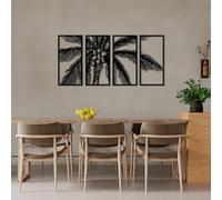 Hanah Home Lot de 4 accessoires muraux décoratifs élégants en métal noir - 34 x 70 cm - 100% métal - 1,5 mm d'épaisseur - Parfait pour décoration d'intérieur moderne et présentation d'art