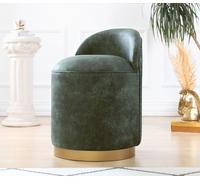 Hanah Home, Luton- FLF1102, Vert, Pouf classique, 100% cuir nubuck