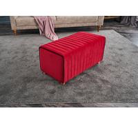 Hanah Home, Mabel- BLC1632, rouge, Pouf classique, %100 Polyester & Velvet