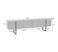 Hanah Home - Meuble TV en aggloméré et métal Luxe travertine, noir Travertine, Noir G