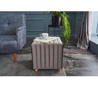 Hanah Home, Mona- BLC1637, Gris, Pouf classique, %100 Polyester & Velvet