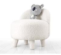 Hanah Home, Moouv- FLF1325, Blanc, Pouf classique, 100% fausse fourrure