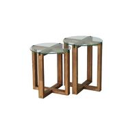 Hanah Home Nesting Table, 100% Verre trempé, Taille Unique
