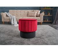 Hanah Home, Rose- BLC1643, rouge, Pouf classique, %100 Polyester & Velvet
