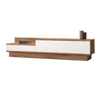 Hanah Home Scandinavian Support TV, pin Atlantique et Blanc, 160 x 35 x 35 cm, Panneau en Particules 100% mélamine, épaisseur 18 mm, Design élégant avec Rangement supplémentaire