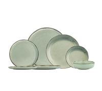 Hanah Home Service de table en porcelaine Point 24 pièces Vert
