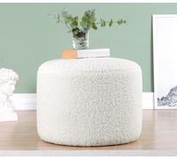 Hanah Home, Skylee- FLF1142, Blanc, Pouf classique, 100% Fourrure artificielle