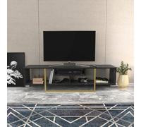 Hanah Home Support TV, mélamine, Black Gold, Taille Unique