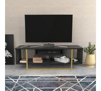 Hanah Home Support TV, mélamine, Black Gold, Taille Unique