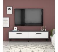 Hanah Home Support TV, mélamine, Blanc Anthracite, Taille Unique