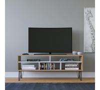 Hanah Home Support TV, mélamine, Blanc chêne, Taille Unique