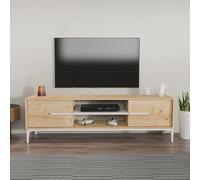 Hanah Home Support TV, mélamine, Blanc chêne, Taille Unique