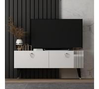 Hanah Home Support TV, mélamine, Blanc, Taille Unique