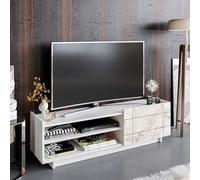 Hanah Home Support TV, mélamine, Blanc, Taille Unique