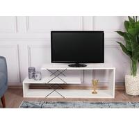 Hanah Home Support TV, mélamine, Blanc, Taille Unique