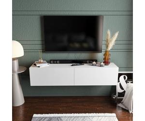 Hanah Home Support TV, mélamine, Blanc, Taille Unique