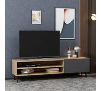 Hanah Home Support TV, mélamine, Chêne Anthracite, Taille Unique