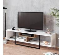 Hanah Home Support TV, mélamine, Chêne Blanc/Noir, Taille Unique