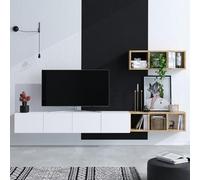 Hanah Home Support TV, mélamine, Chêne Blanc, Taille Unique