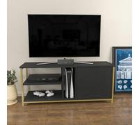 Hanah Home Support TV, mélamine, doré Anthracite, Taille Unique