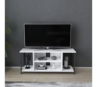 Hanah Home Support TV, mélamine, Noir/Blanc, Taille Unique