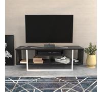 Hanah Home Support TV, mélamine, Noir/Blanc, Taille Unique