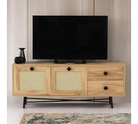 Hanah Home Support TV, mélamine, Noir chêne, Taille Unique
