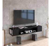 Hanah Home Support TV, mélamine, Noir, Taille Unique
